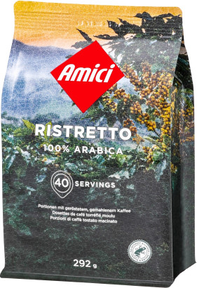 Amici Servings - Ristretto - 40 E.S.E. Pads (Beutel)